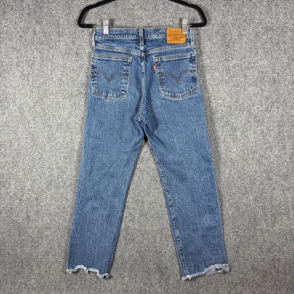 Levi’s Premium wedgie Denim - Levis Jeans Wedgie Straight Mid Wash Cut Off Womens Size 27x26 #1832